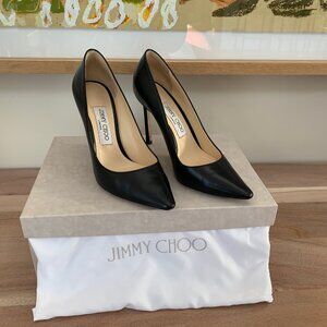 Jimmy Choo Romy 100 - Black Leather- Size 37